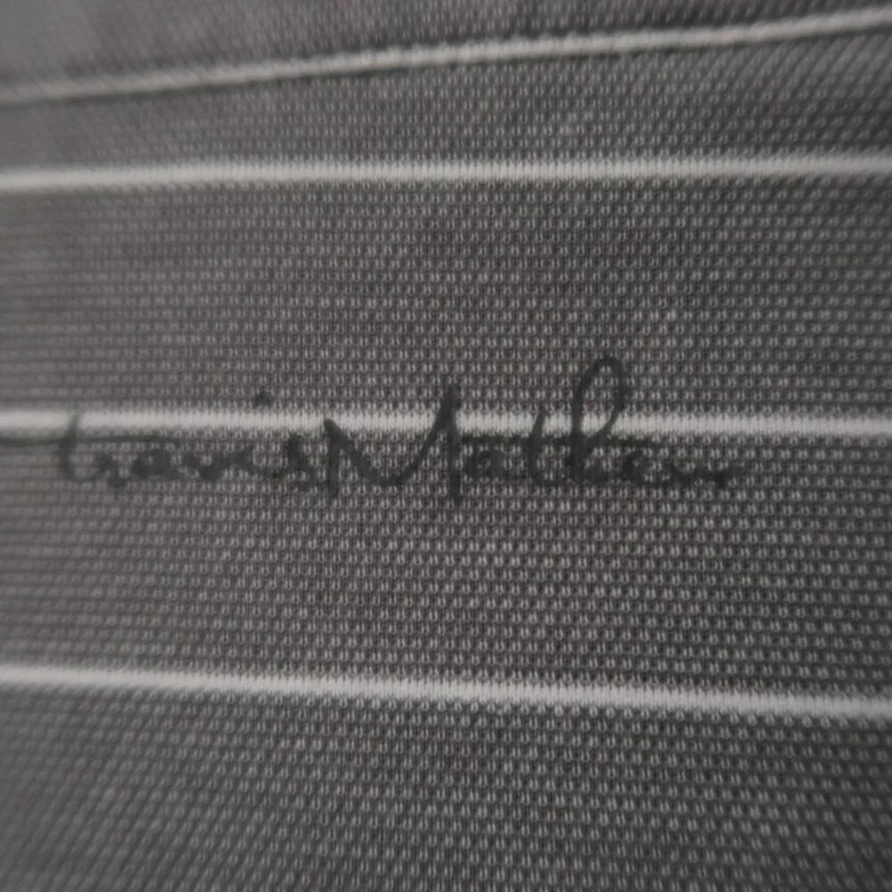 Travis Mathew Lt Gray Striped Polo (L) Excellent! ⛳️ ⛳️ - Picture 4 of 7